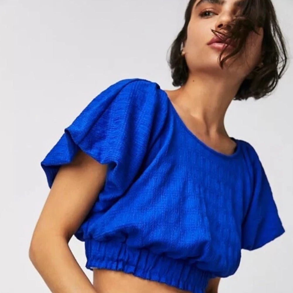 Free People Tovah Blue Crop Top Size Medium‎